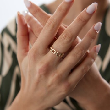 Dörtgen Chain to Chain Yüzük - 4