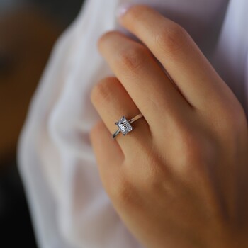 Dörtgen Tektaş Yüzük - Oragold Orhan