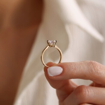 Dörtgen Tırnak Tektaş Yüzük - Oragold Orhan (1)