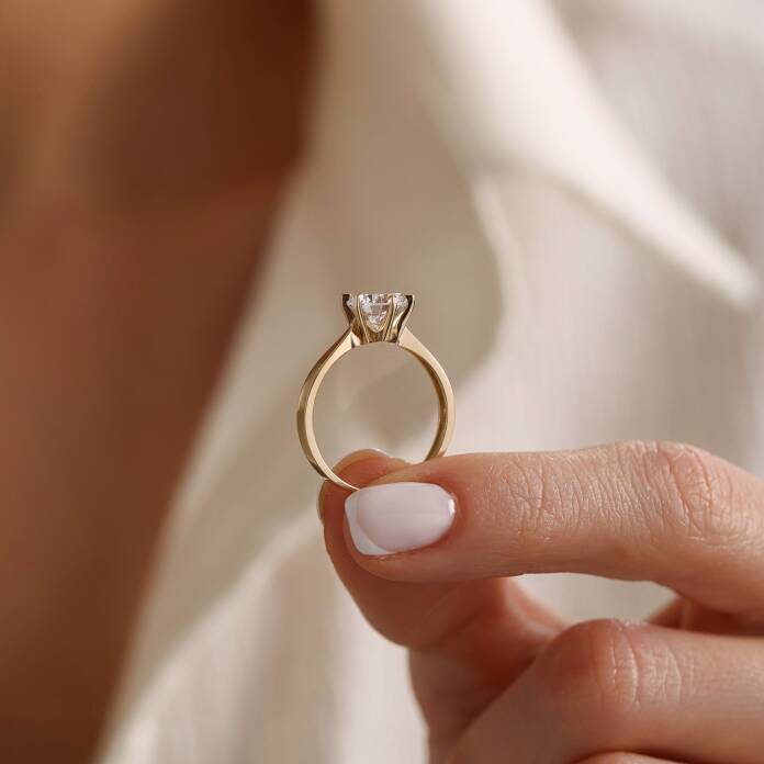 Dörtgen Tırnak Tektaş Yüzük - 2