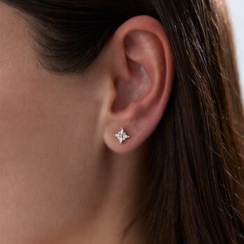 Dörtlü Markiz Vidalı Küpe - Rayna