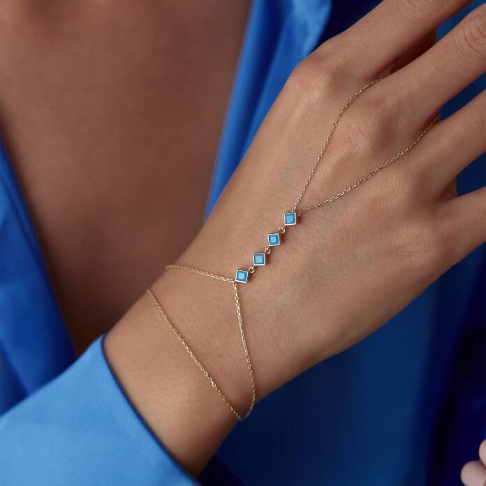 Dörtlü Mavi Taşlı Şahmeran - 1