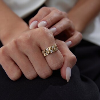 Double Chocolate Stone Yüzük - Rayna