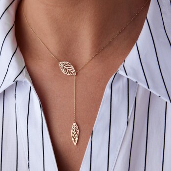 Double Leaf Kolye - Rayna