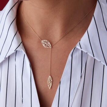 Double Leaf Kolye - Rayna (1)