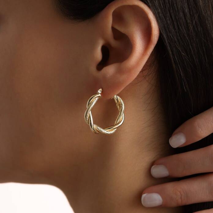 Double Medium Sarmal Halka Küpe - 1