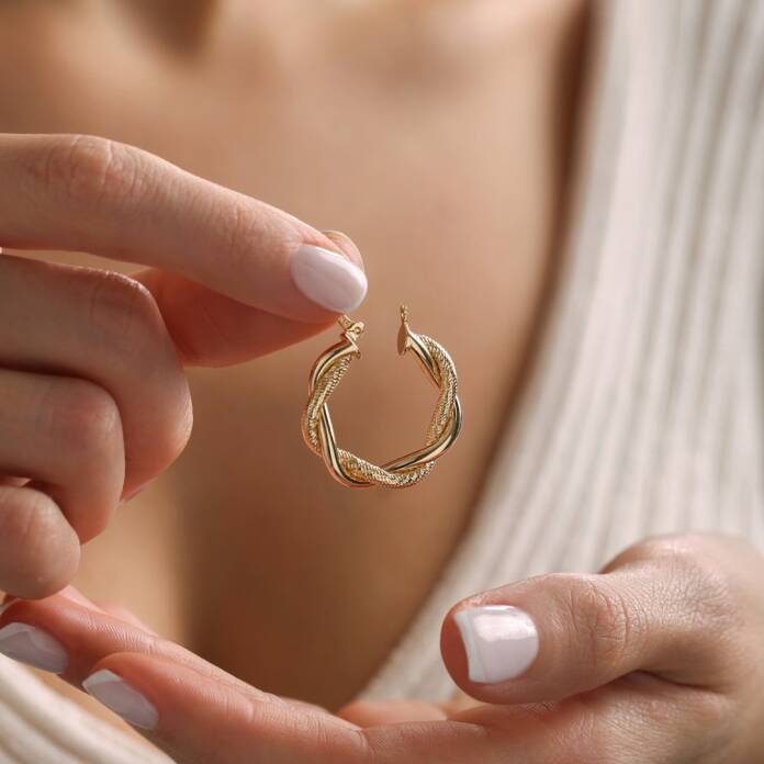 Double Medium Sarmal Halka Küpe - 2