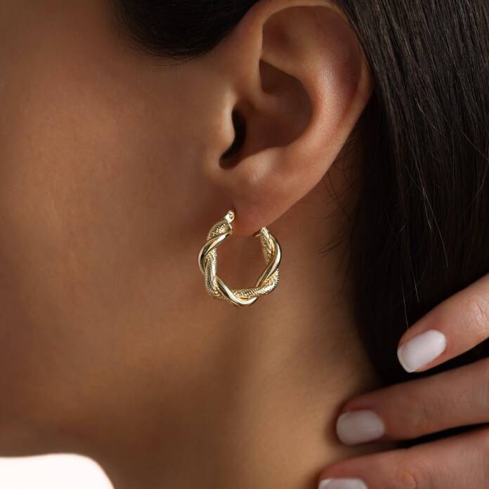 Double Small Sarmal Halka Küpe - 1