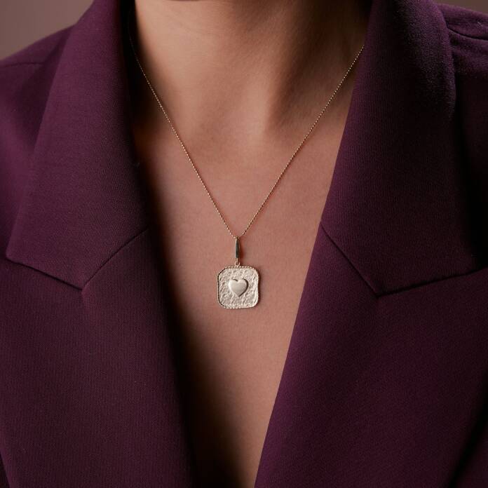 Dövme Kalp Plaka Kolye - 1