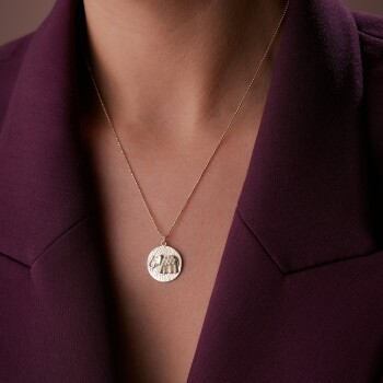 Dövme Plaka Fil Kolye - Cemart