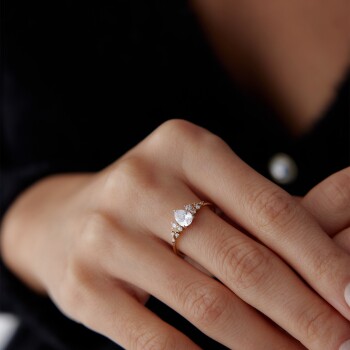 Drop Taşlı Yüzük - Nüans (1)