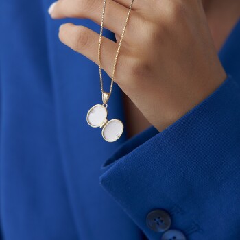 Düz Oval Kapaklı Kolye - Ador