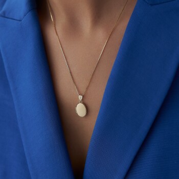 Düz Oval Kapaklı Kolye - Ador (1)