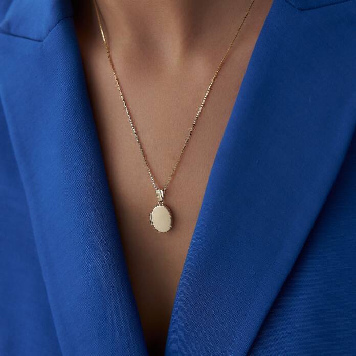 Düz Oval Kapaklı Kolye - 2