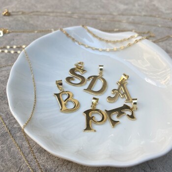 Düz Pres Harf Kolye Ucu - Osman (1)