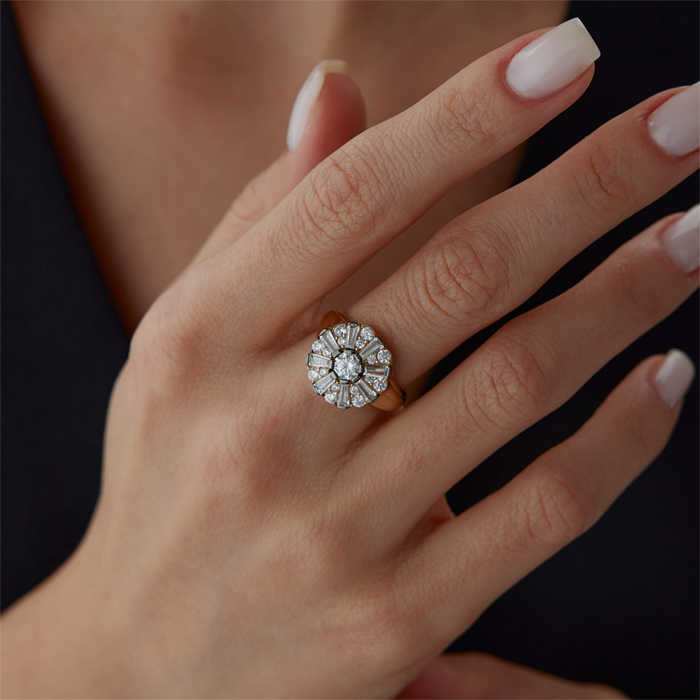 Ebon Flower Yüzük - Cemart