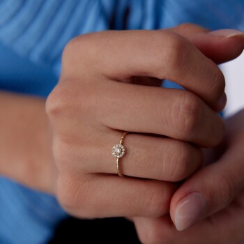 Elips Sıra Taşlı Yüzük - Alen