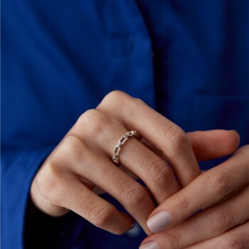 Elips Taşlı Kilit Yüzük - Rayna