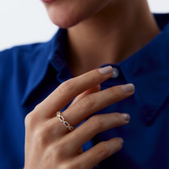 Elips Taşlı Kilit Yüzük - Rayna (1)