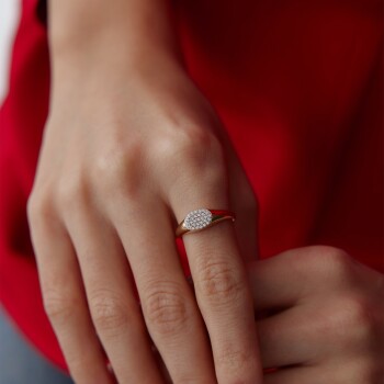 Elips Taşlı Şovalye Yüzük - Nüans (1)