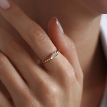 Elips Taşlı Yüzük - Rayna