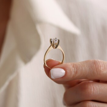 Elips Tırnak Tektaş Yüzük - Oragold Orhan (1)