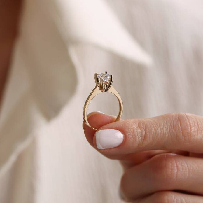 Elips Tırnak Tektaş Yüzük - 2