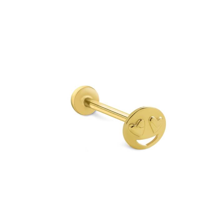 Emoji Kalp Göz Tragus Piercing - 1