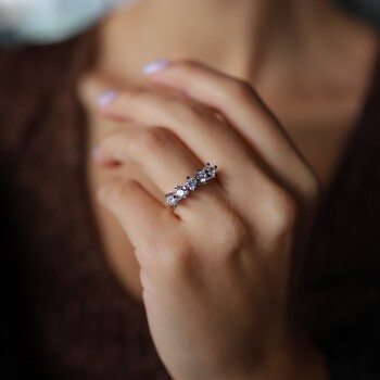 Eternal Five Beştaş Yüzük - Oragold Orhan