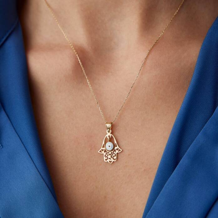 Fatmanın Eli Mineli Göz Kolye - 1