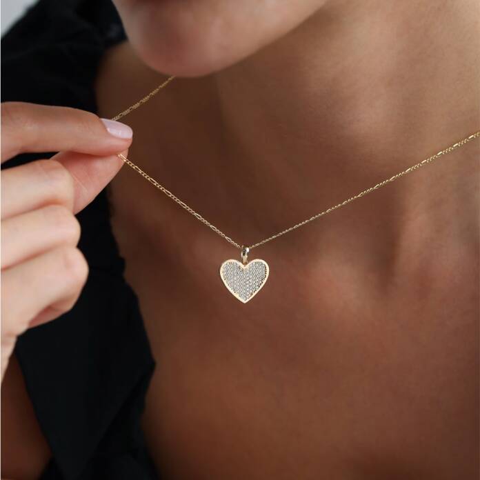 Figaro Zincire Taşlı Kalp Kolye - 2