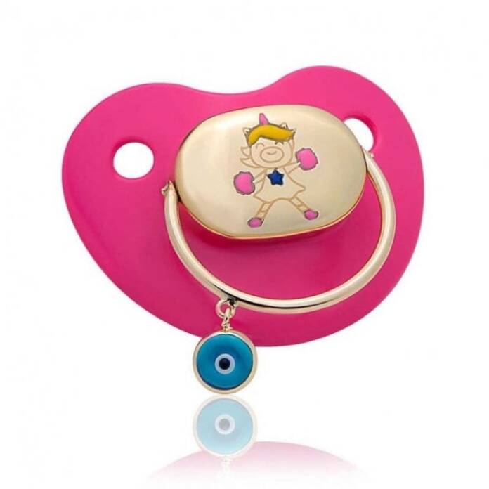 Figürlü Altın Bebek Emzik - 1