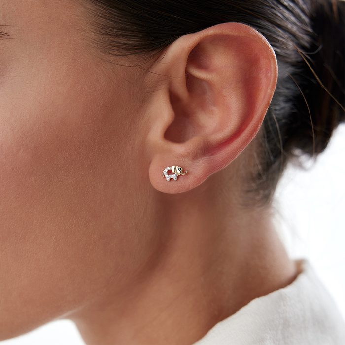 Fil Vidalı Küpe - Rayna