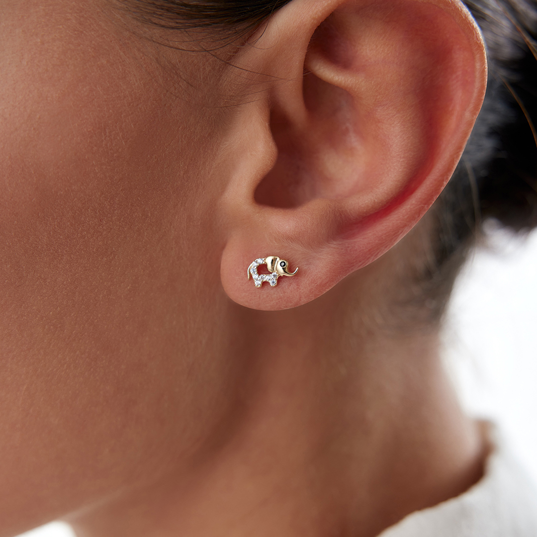 Fil Vidalı Küpe - 2