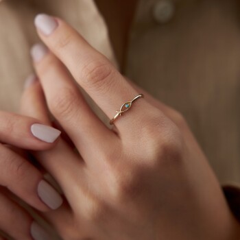 Firuze Balık Yüzük - Cemart