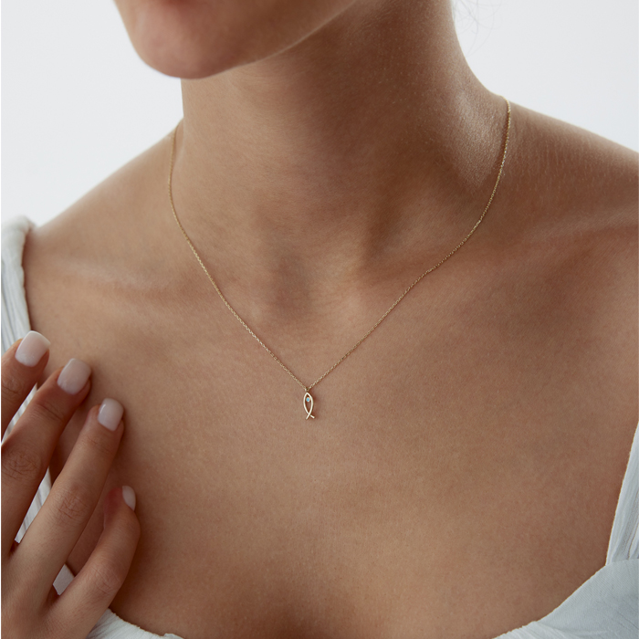 Firuze Gözlü Balık Kolye - 3