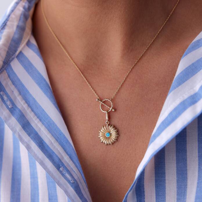 Firuze Leva Kabuk Kolye - 1