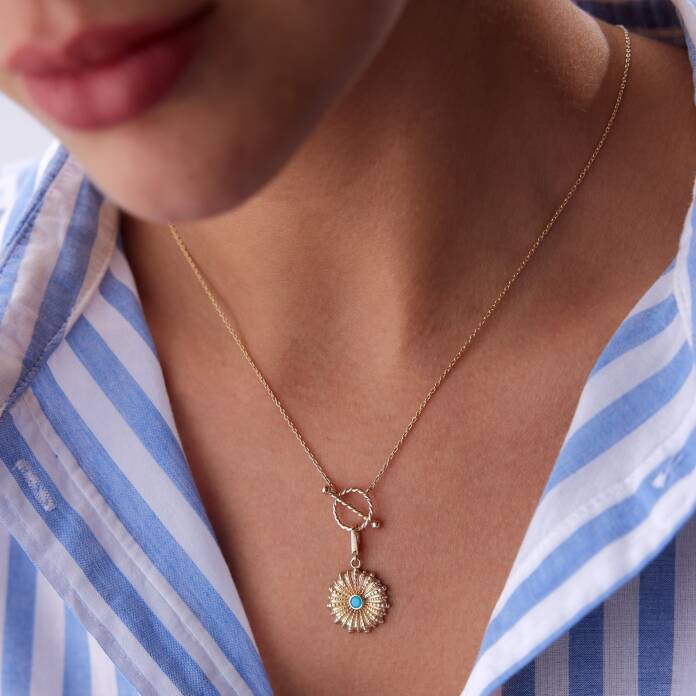 Firuze Leva Kabuk Kolye - 2