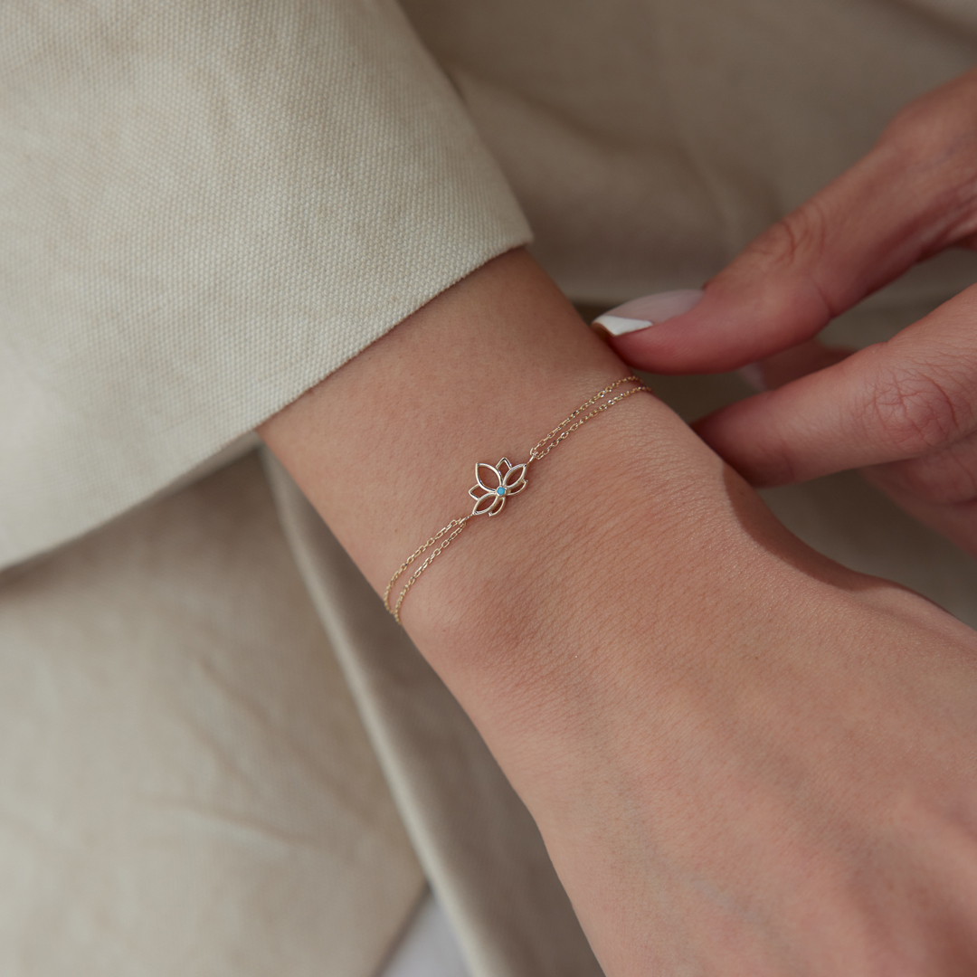 Firuze Lotus Bileklik - 1