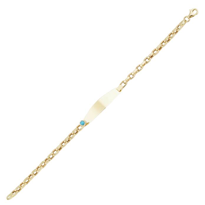 Firuze Taşlı Ataç Zincir Çocuk Künyesi - 1