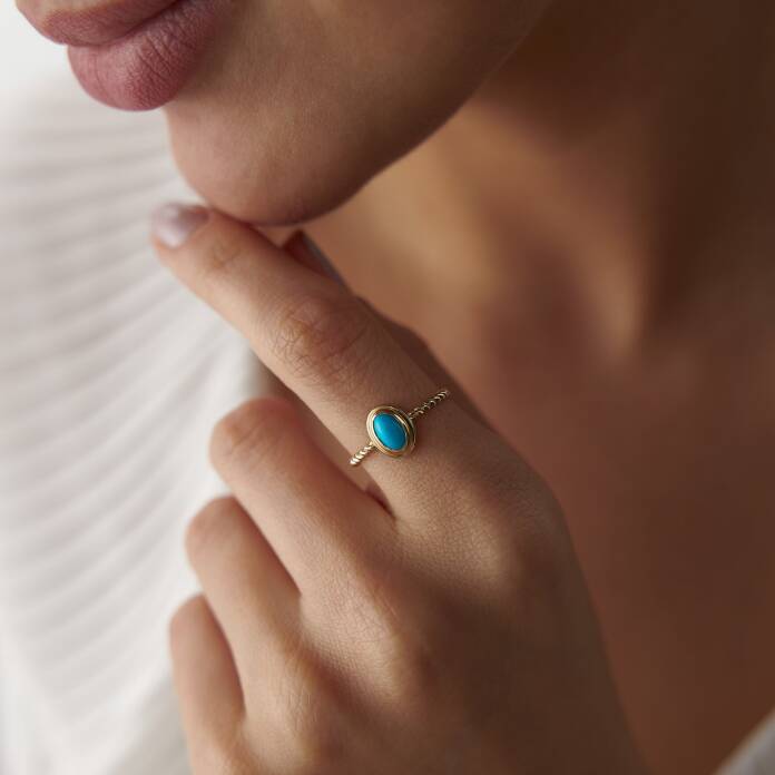 Firuze Taşlı Burgu Yüzük - 1