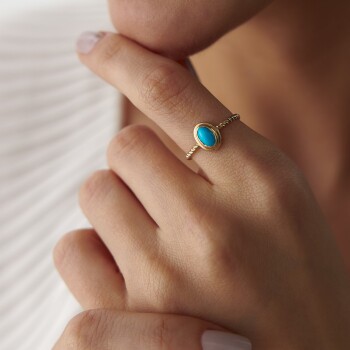 Firuze Taşlı Burgu Yüzük - 2