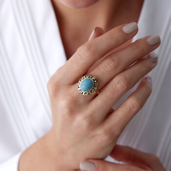 Firuze Taşlı Greek Yüzük - Osman