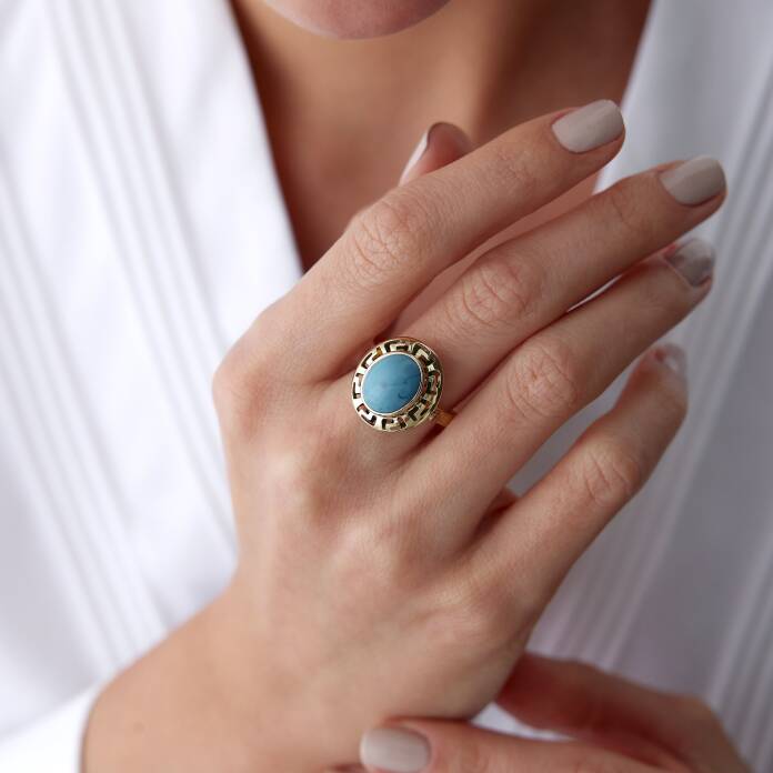 Firuze Taşlı Greek Yüzük - 1