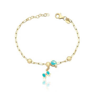 Fiyonklu Ataç Zincir Çocuk Bilekliği - Melike