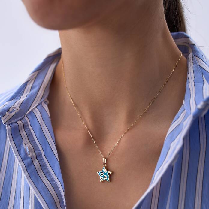 Fortuna Turkuaz Yıldız Kolye - 2