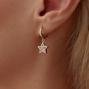 Frame Taşlı Yıldız Küpe - Garo (1)