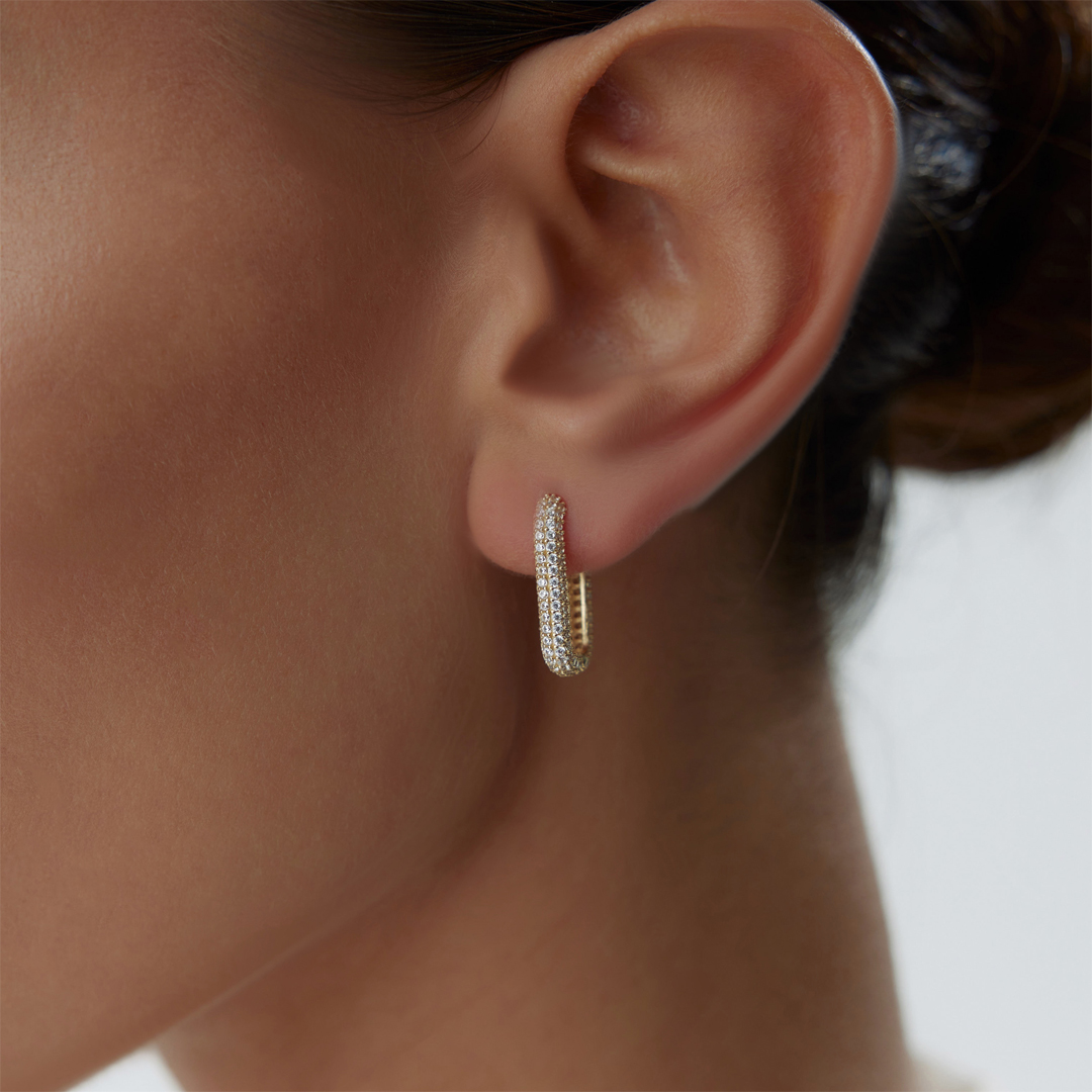 Full Taşlı Ataç Küpe - 1