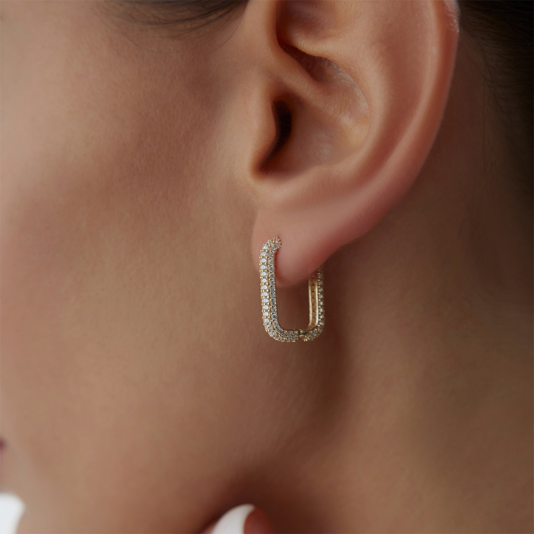 Full Taşlı Ataç Küpe - 2