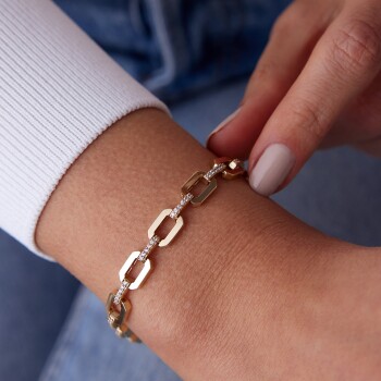 Geniş Chain Bileklik - Rayna